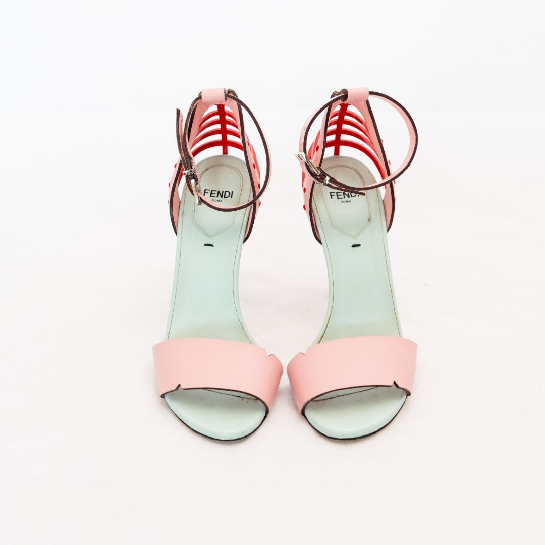 Fendi Multicolor Strappy Sandal Heels, 36