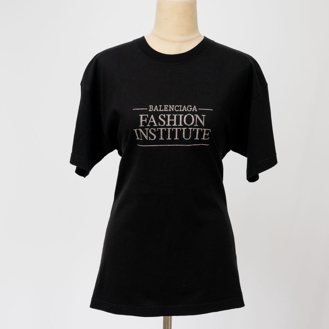 Balenciaga Black Fashion Institute T-shirt in Cotton Jersey