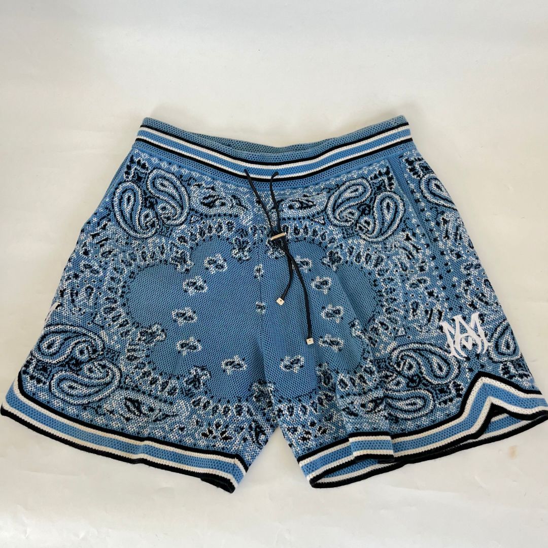 Amiri Blue & Multicolour Paisley Woven Shorts