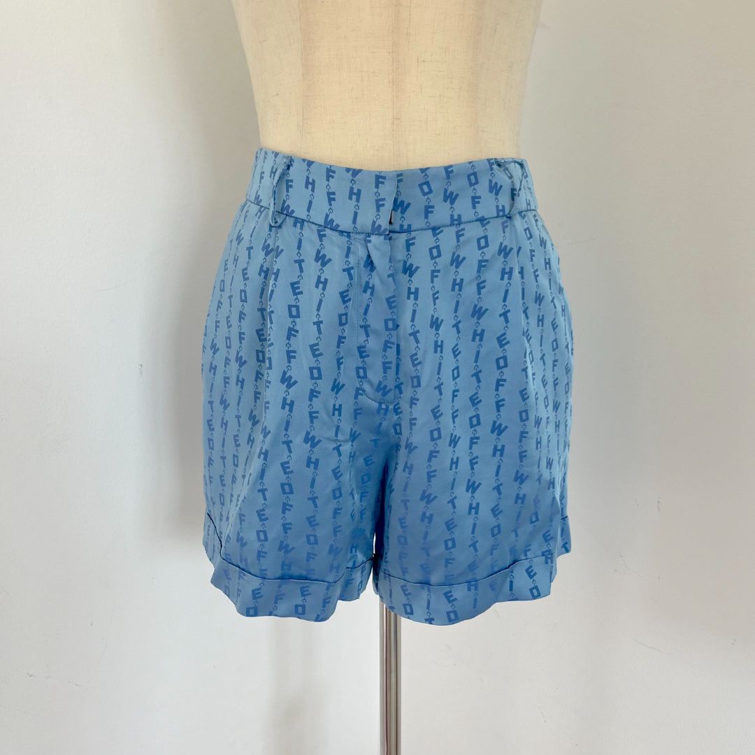 Off-White logo baseball blue shorts