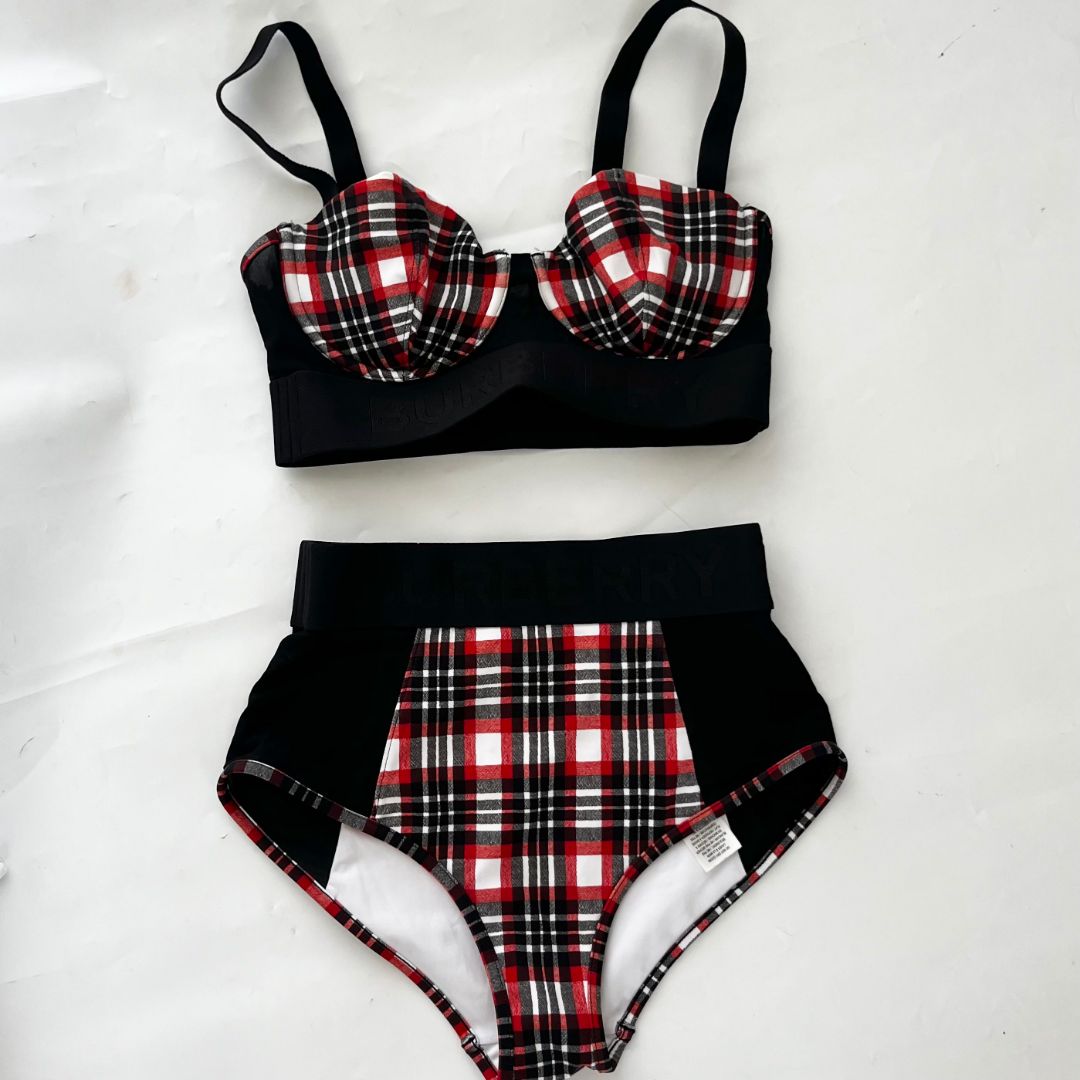 Burberry black and red two piece burberry set