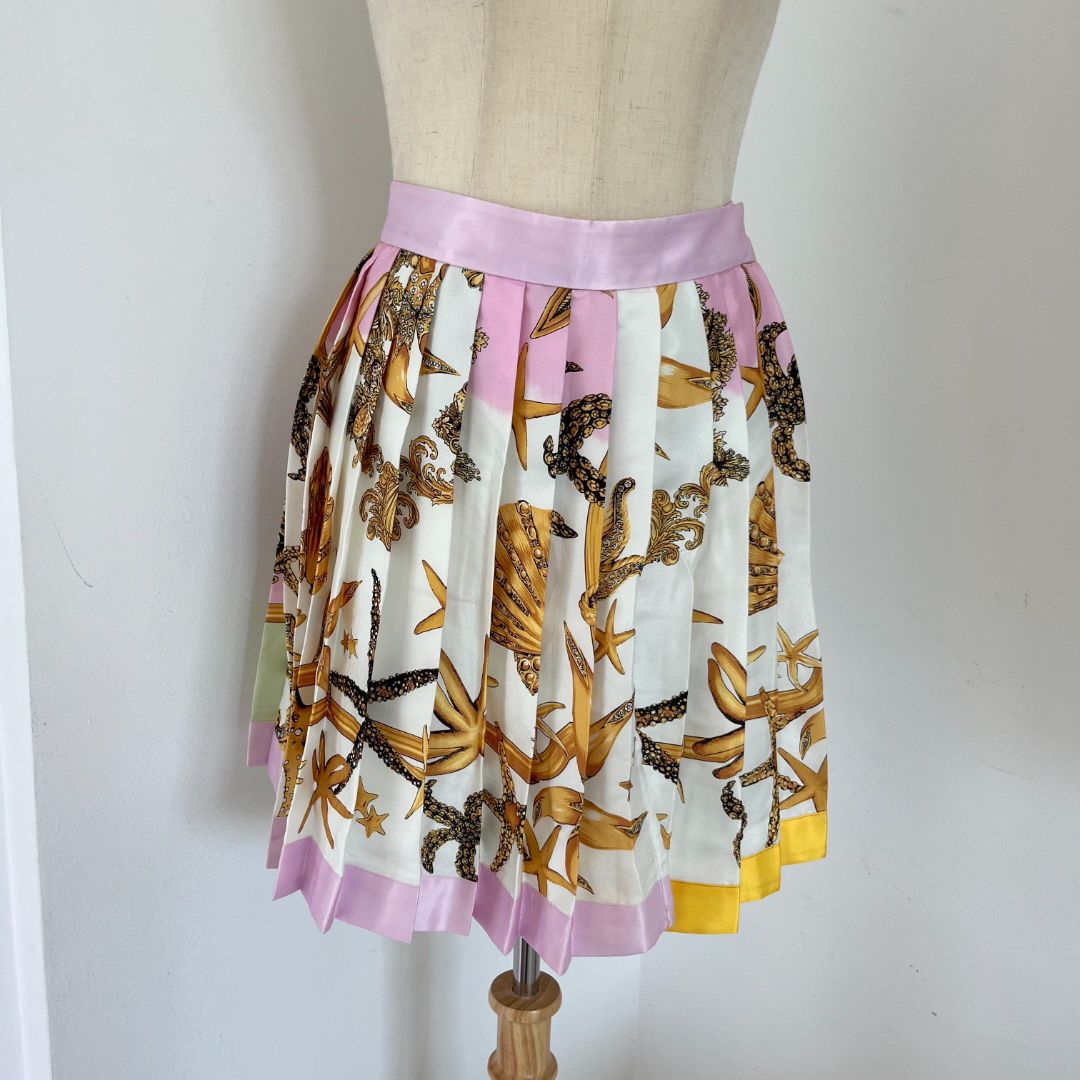 Versace Printed Pleated Mini Skirt