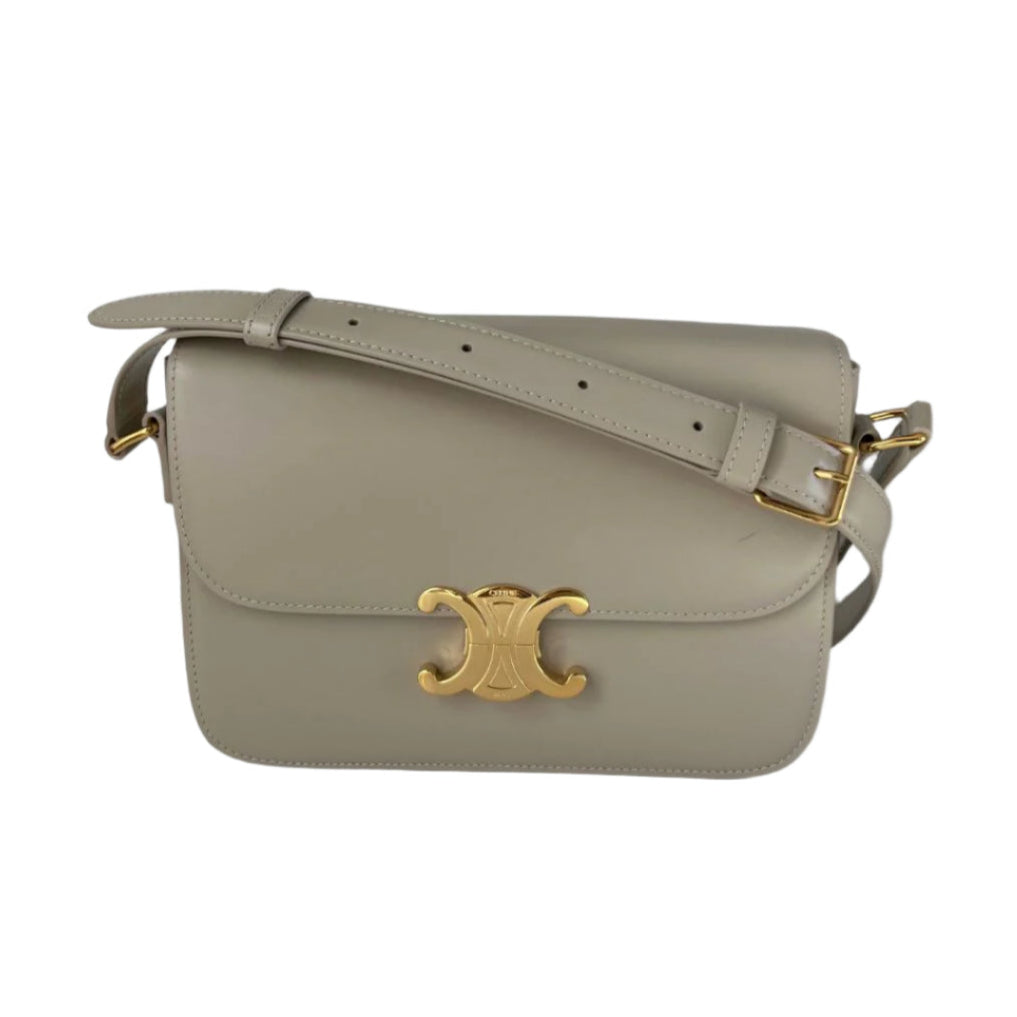 Celine Triomphe Classic Pale beige Flap Bag