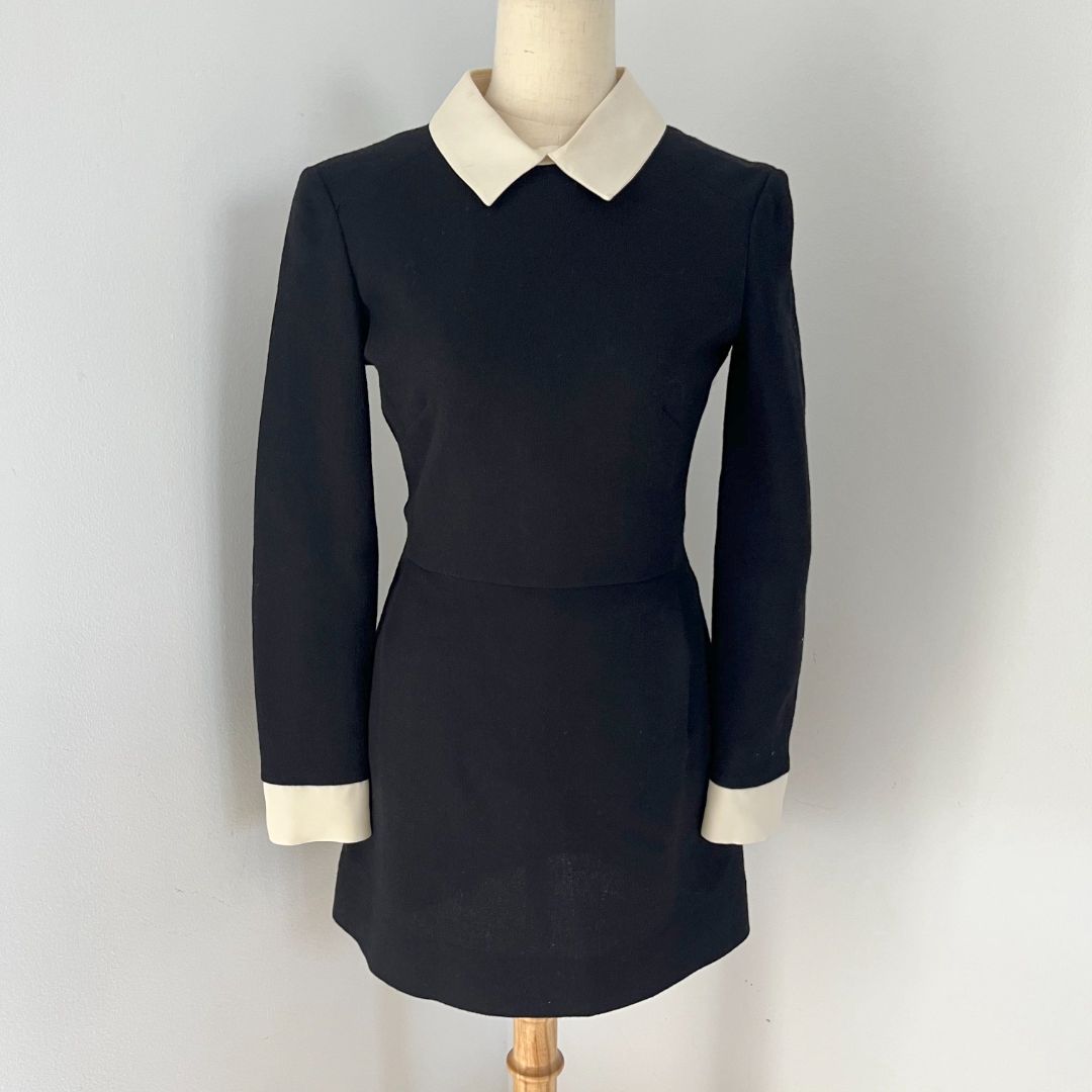Victoria Beckham Black Wool Dress
