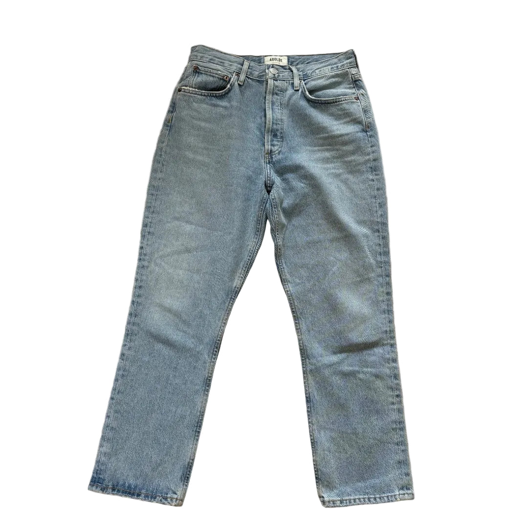 Agolde High-Waisted Straight-Leg Jeans Size 27 Light Blue