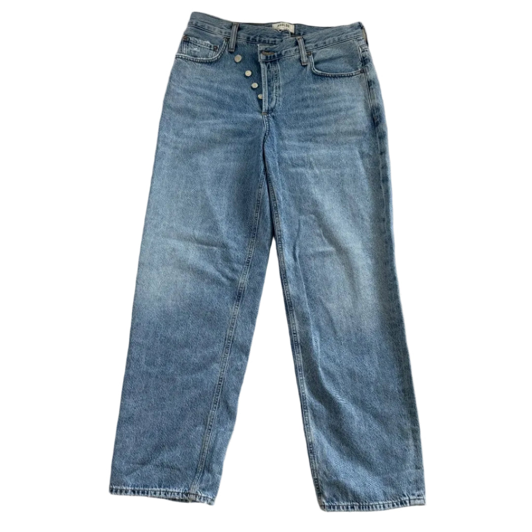 Agolde High-Waist Crossover Jeans Size 27 Blue Denim