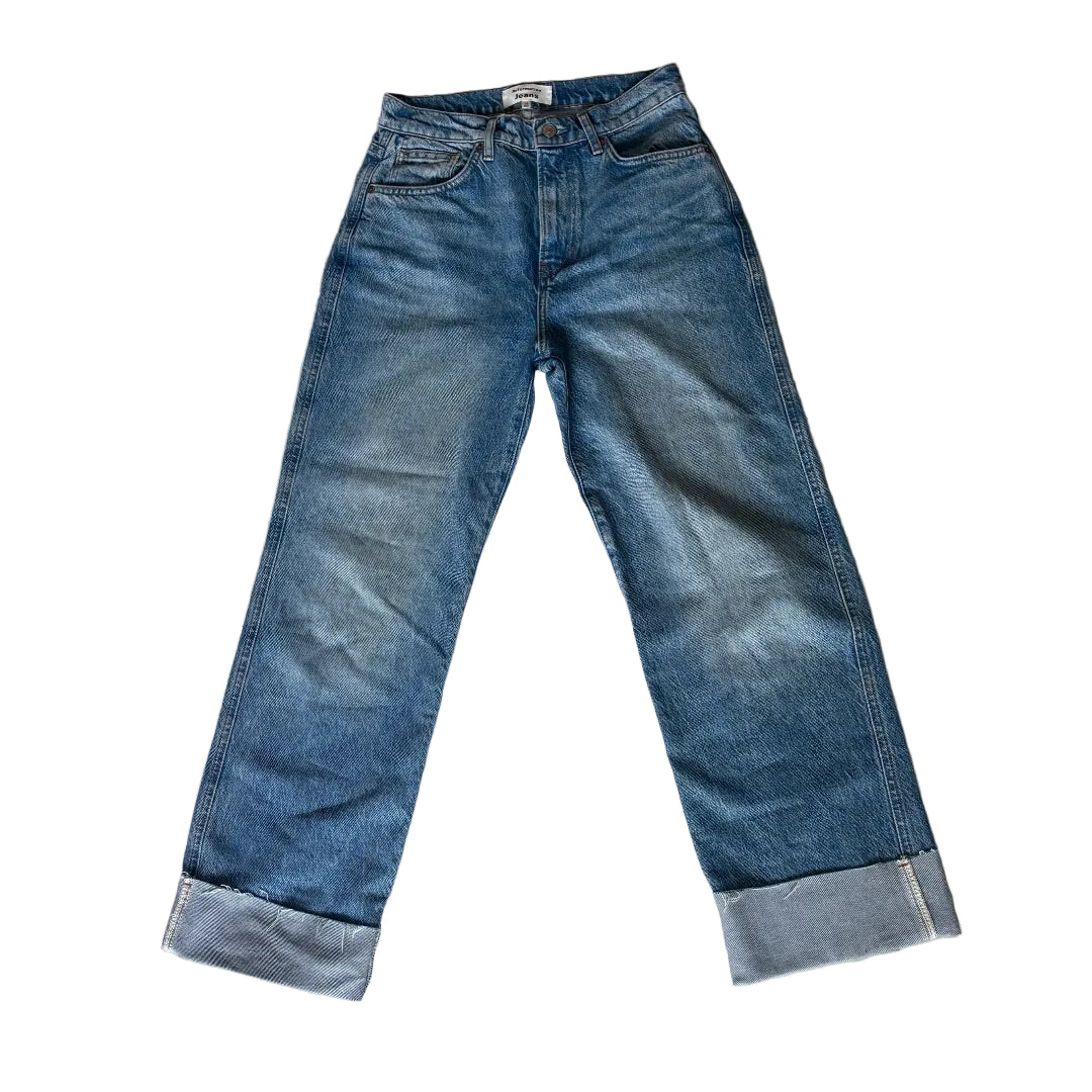 Reformation Jeans with Fold Up Fringed Hem 26