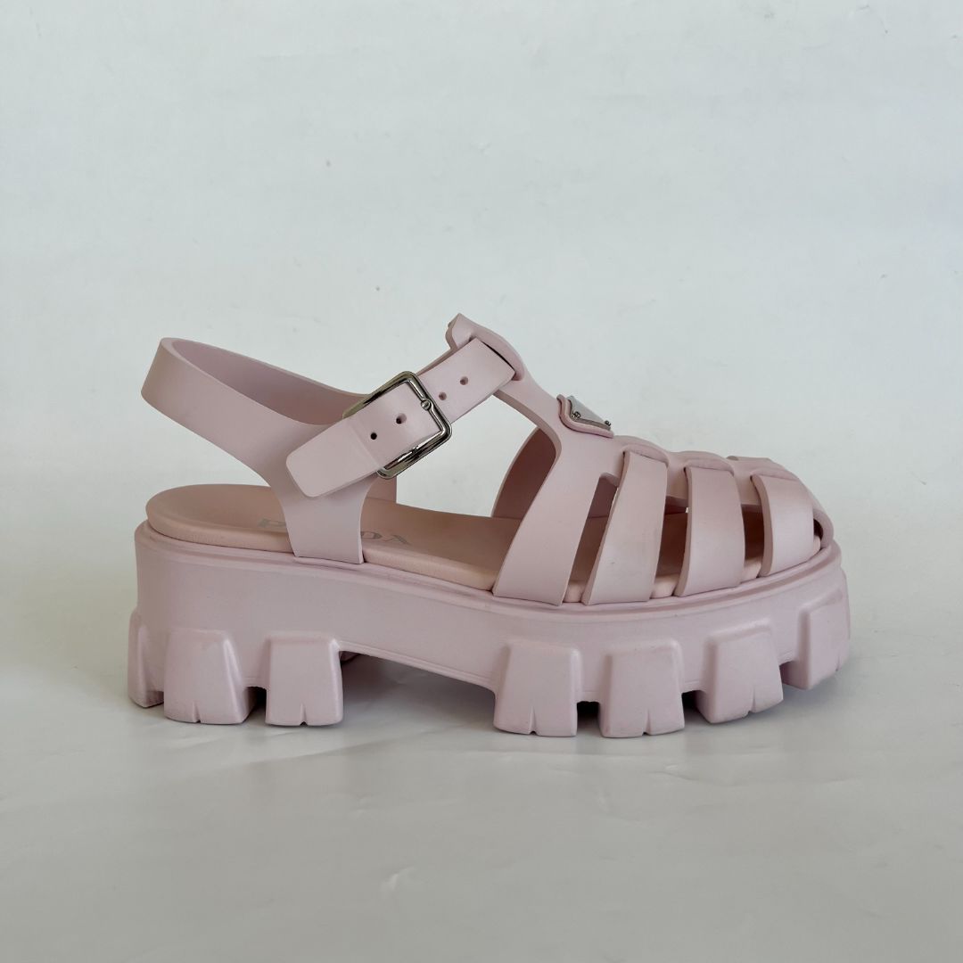 Prada Rubber Monolith sandals, 38