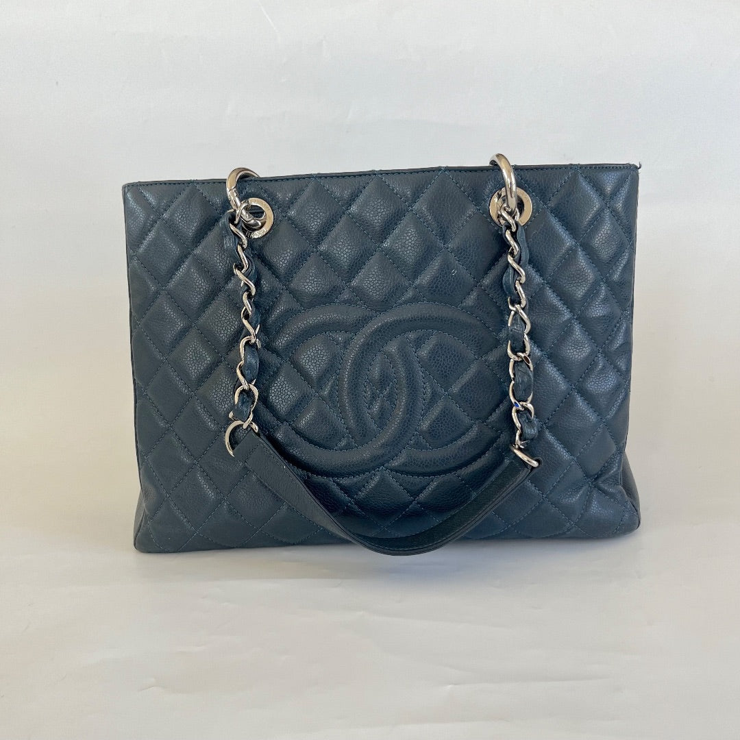 Chanel Blue Quilted Caviar Leather GST, PM Tote