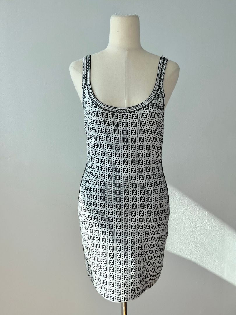 Fendi Ff-logo Print Strappy Dress