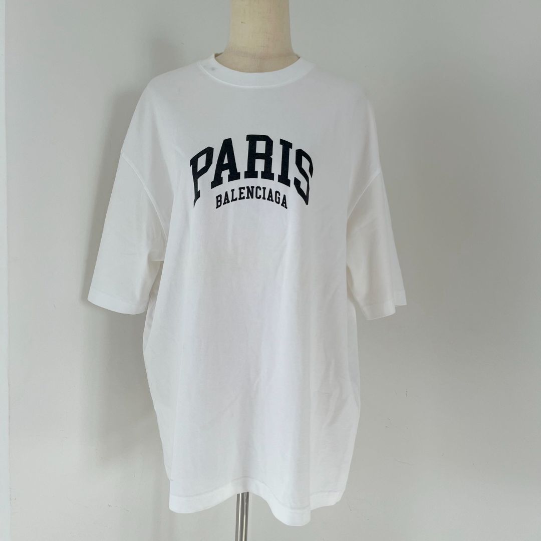 Balenciaga Paris Logo White T Shirt Unisex