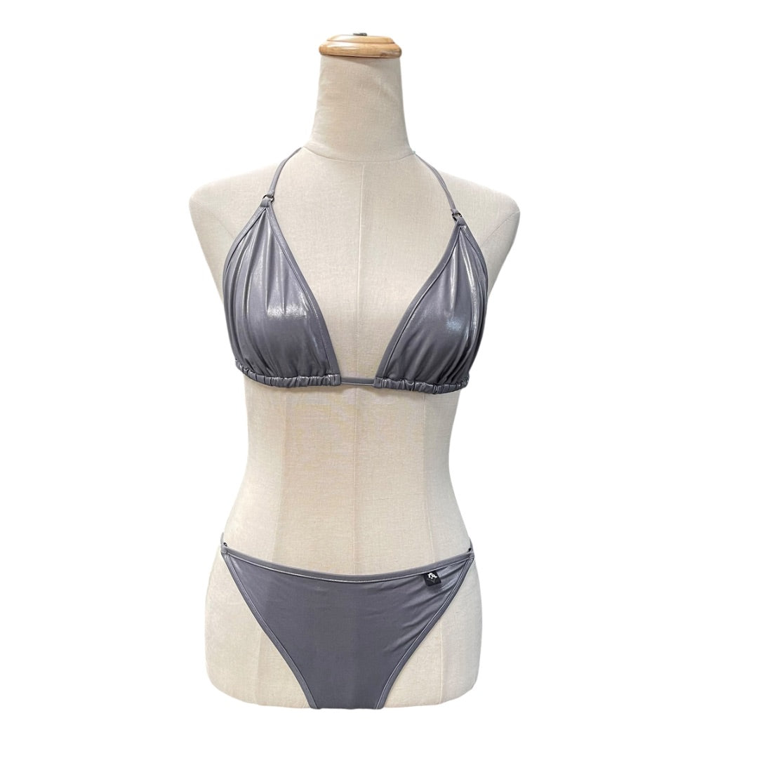 Louis Vuitton Metallic Silver Bikini Set