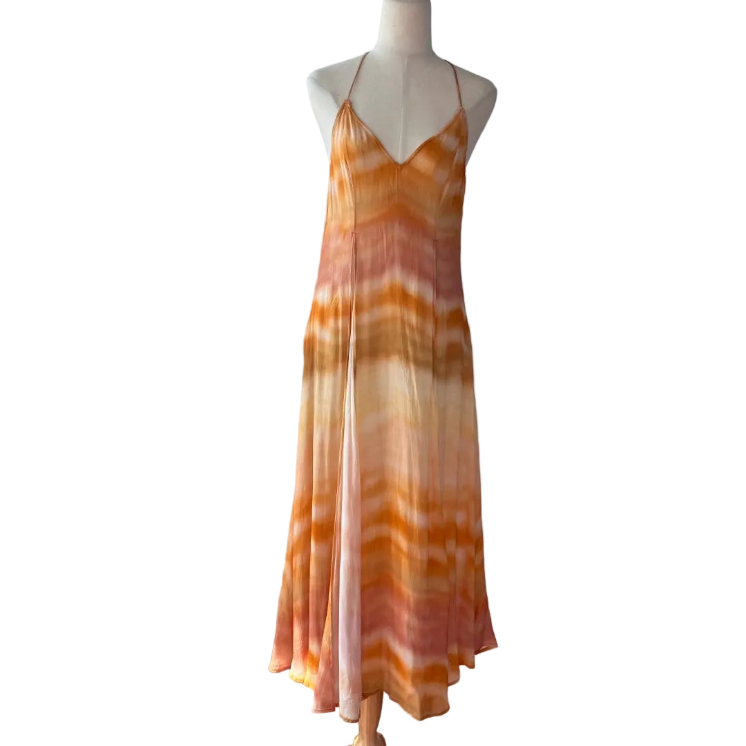 Cult Gaia orange/beige maxi cover dress