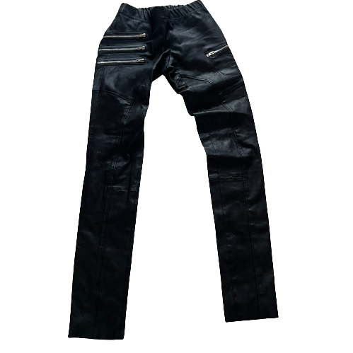 Joseph black lamb leather straight leg trousers