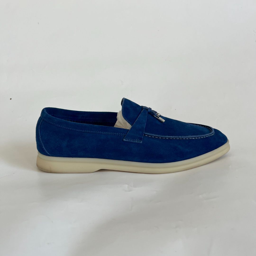 Loro Piana Summer Charms Walk Suede Loafers, 42