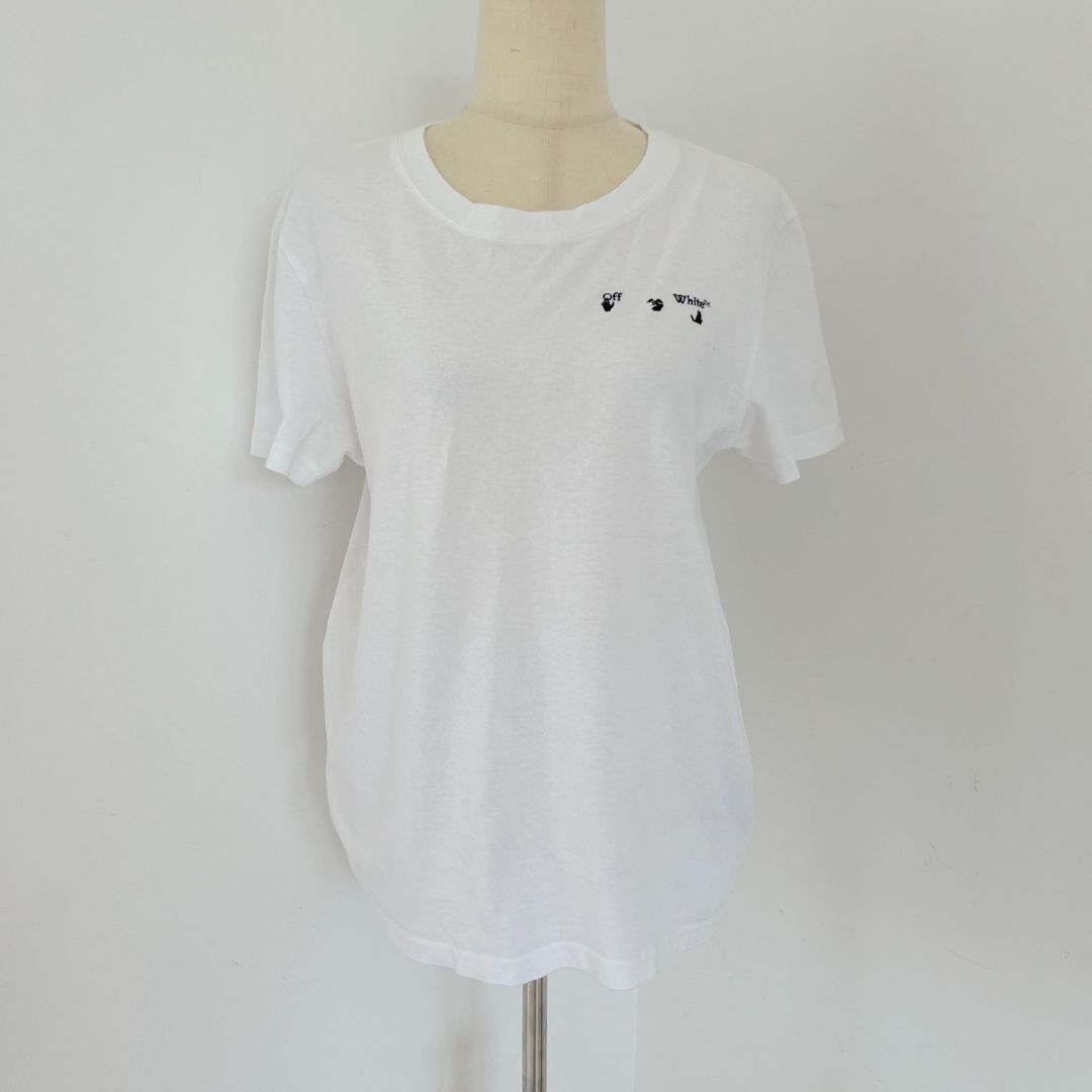 Off-White White T Shirt with X Logo on Back