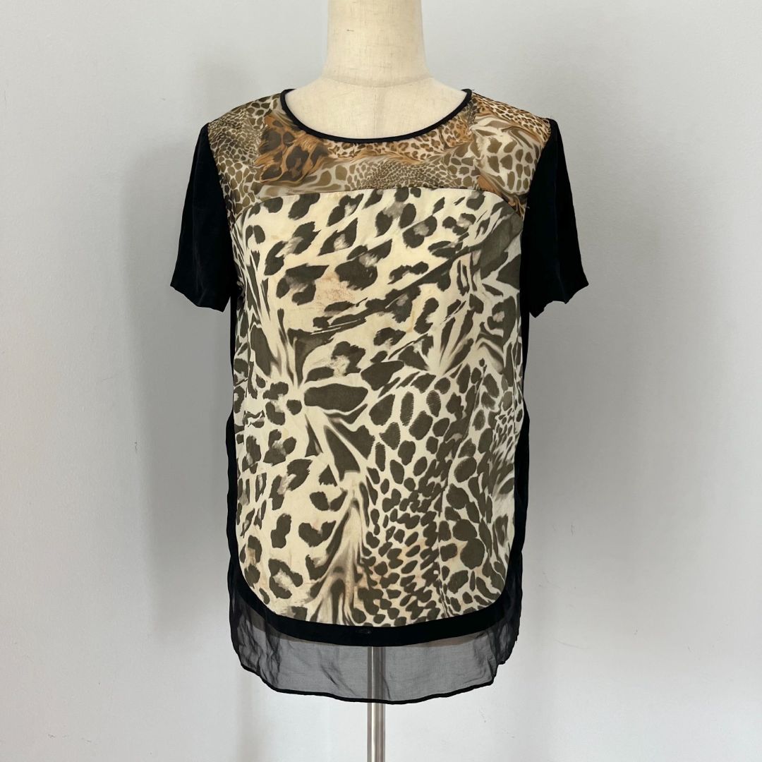 Diane von Fürstenberg leopard print shirt with matching shorts