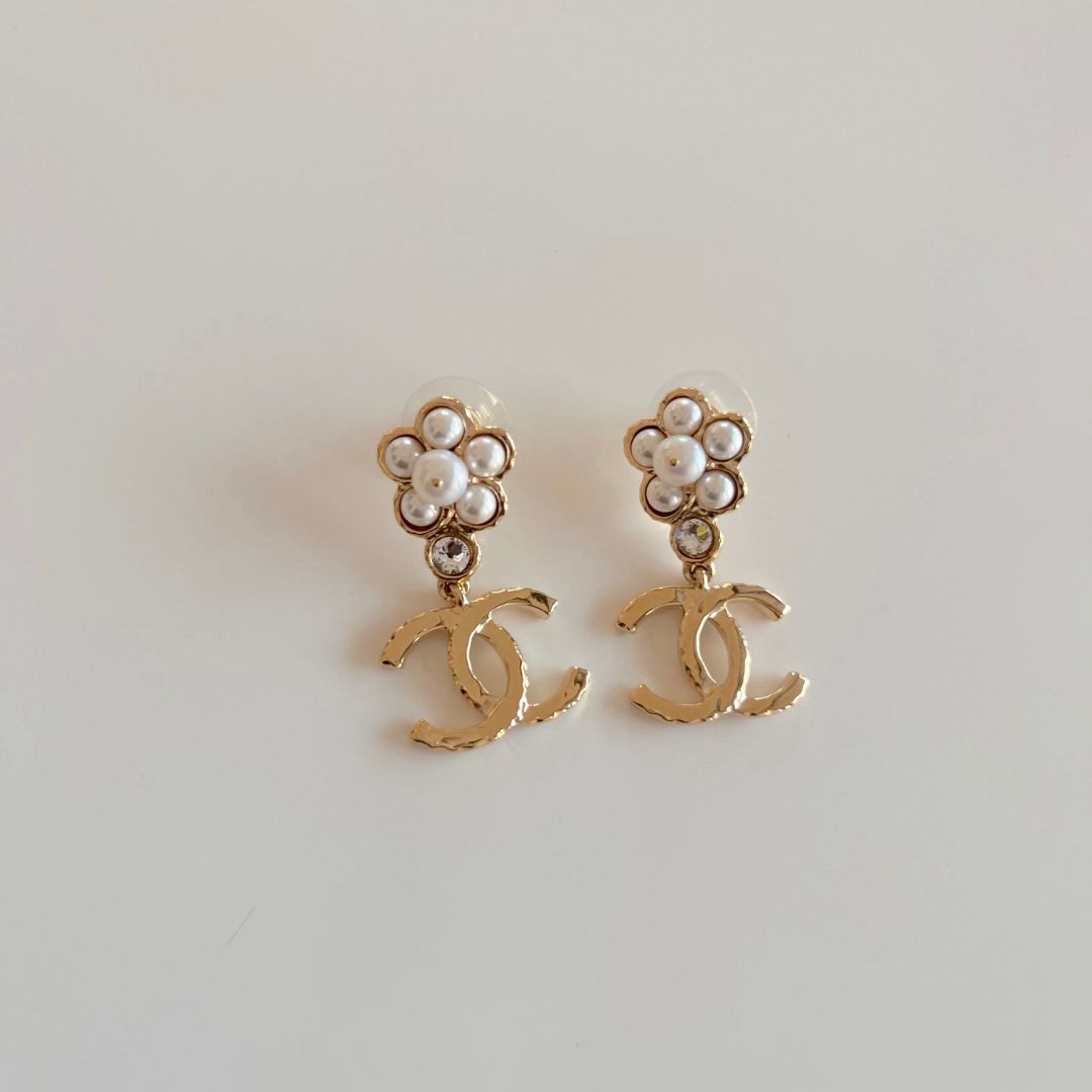 Chanel Pearl and Crystal Earrings
