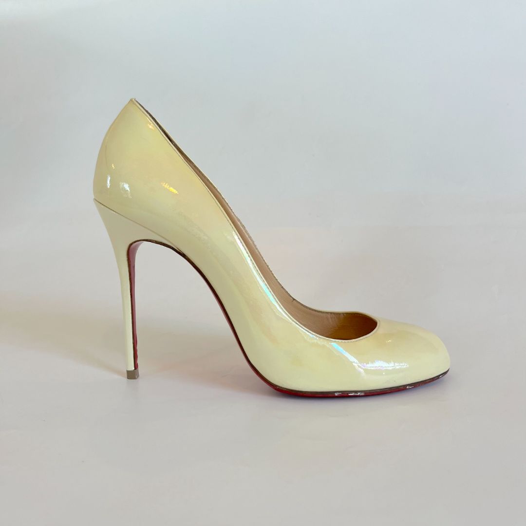 Christian Louboutin Iridescent Beige Pumps, 39
