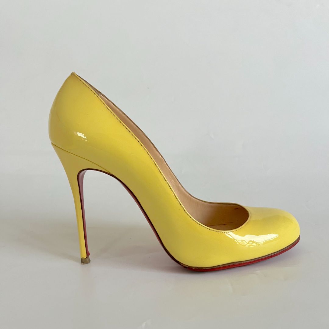 Christian Louboutin Yellow Almond Toe Pumps, 39