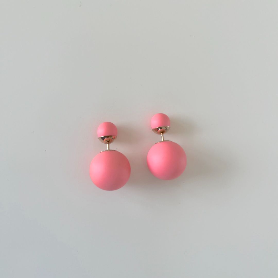 Dior light pink matte tribal earrings