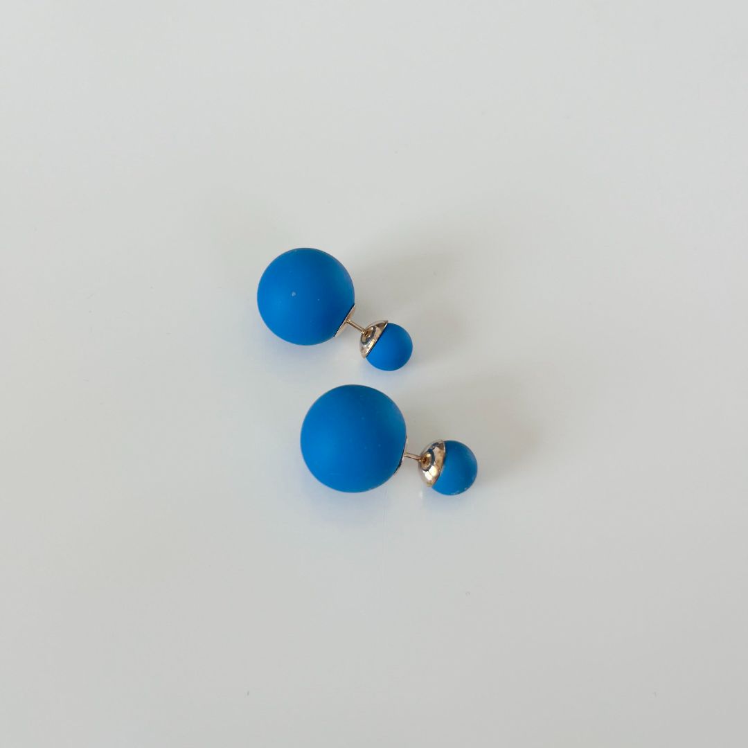 Dior blue matte tribal earrings
