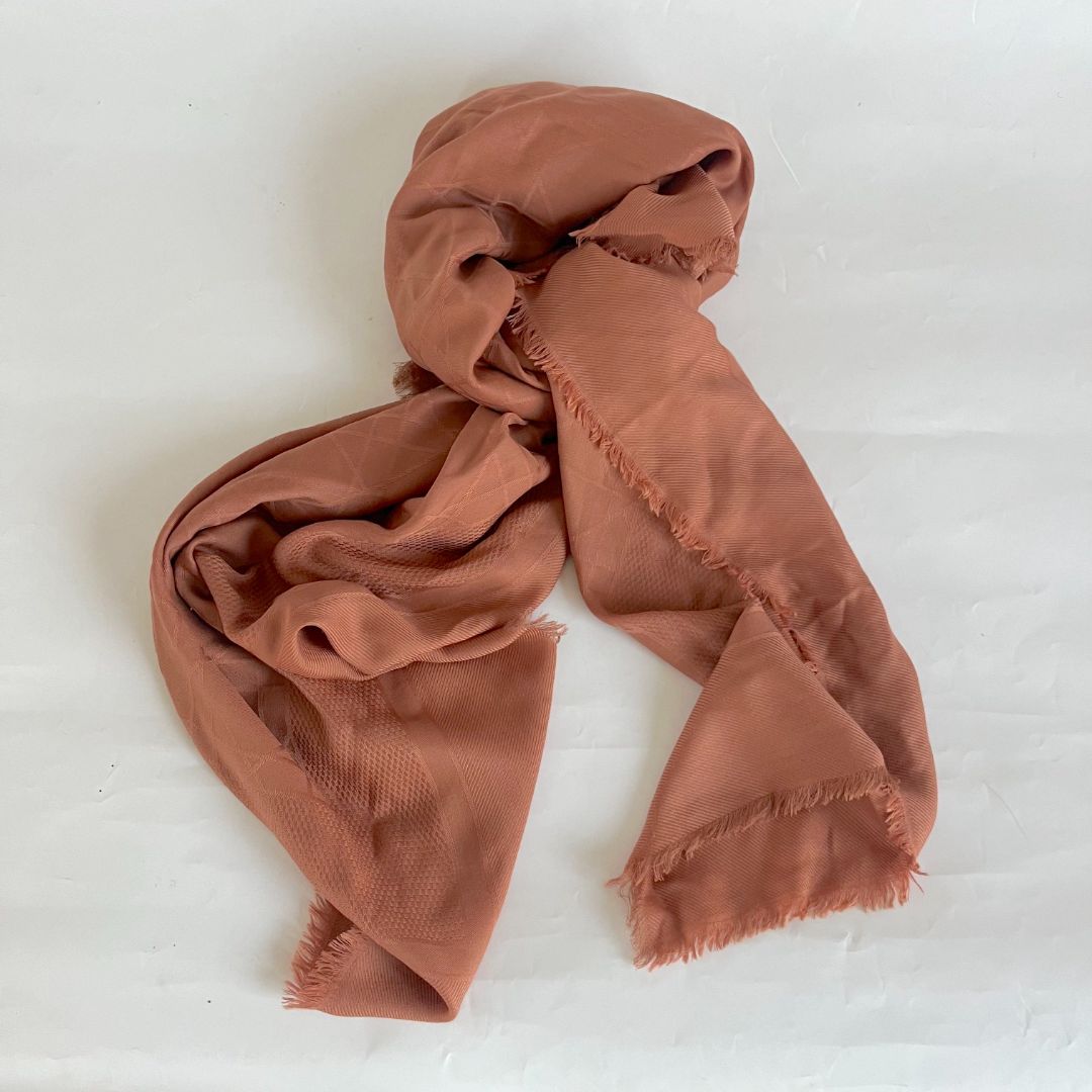 Dior Brown Cannage Silk & Wool Scarf
