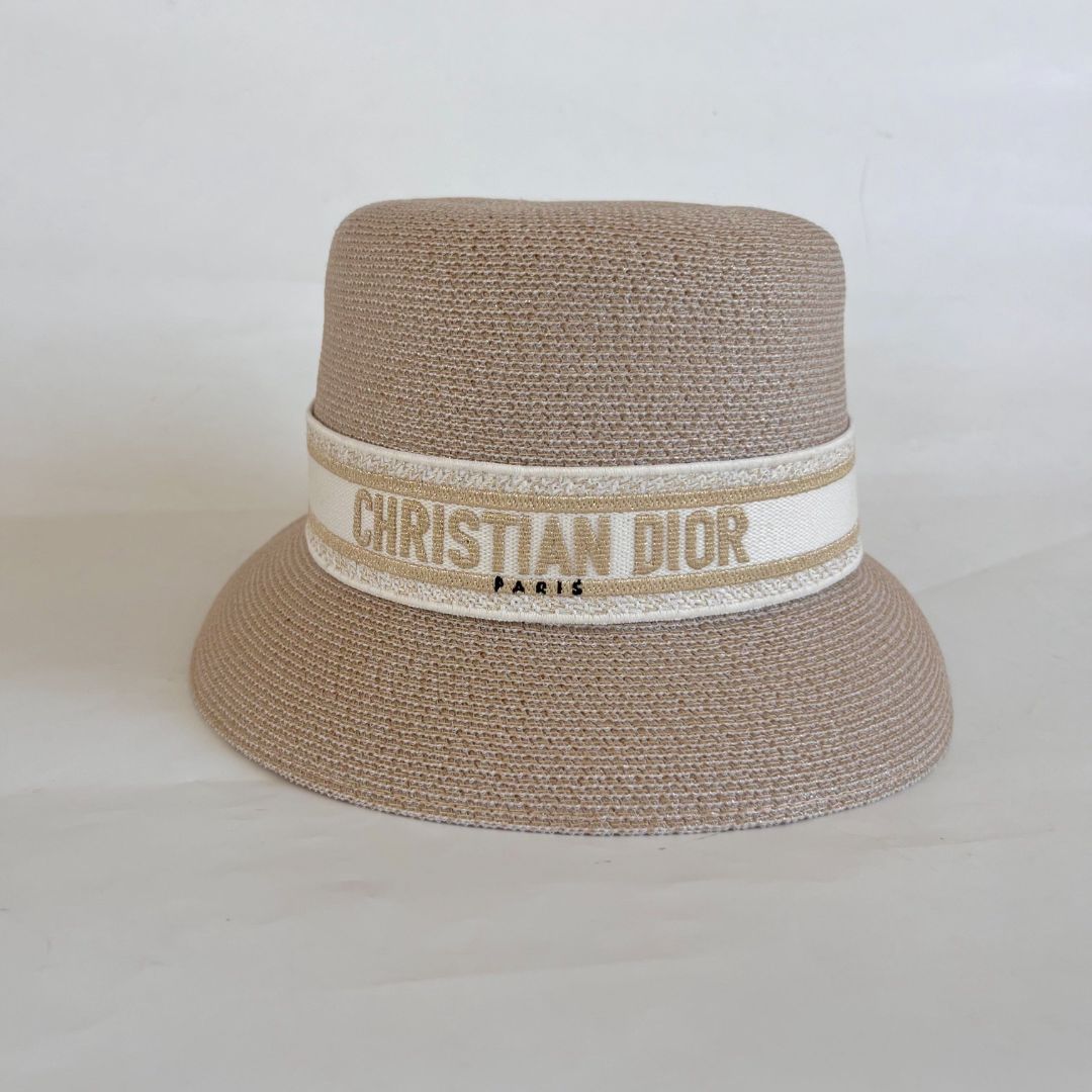 Dior Straw Hat Limited Edition with Logo Embroidered Detail