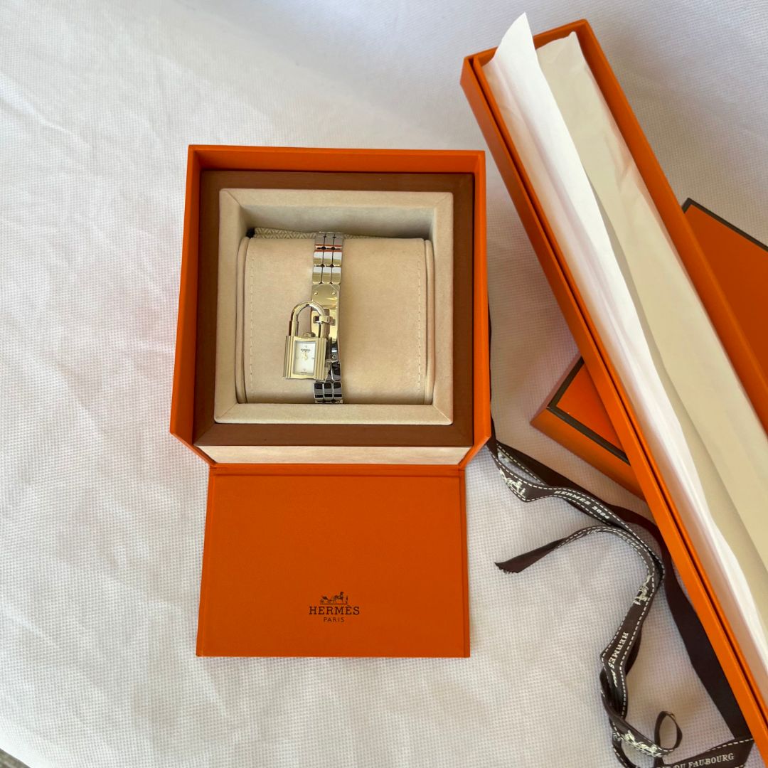 Hermes Kelly Xs Acier Laque Paillete BL Bracelet Acier B Ox Noir Sans Coloris Watch