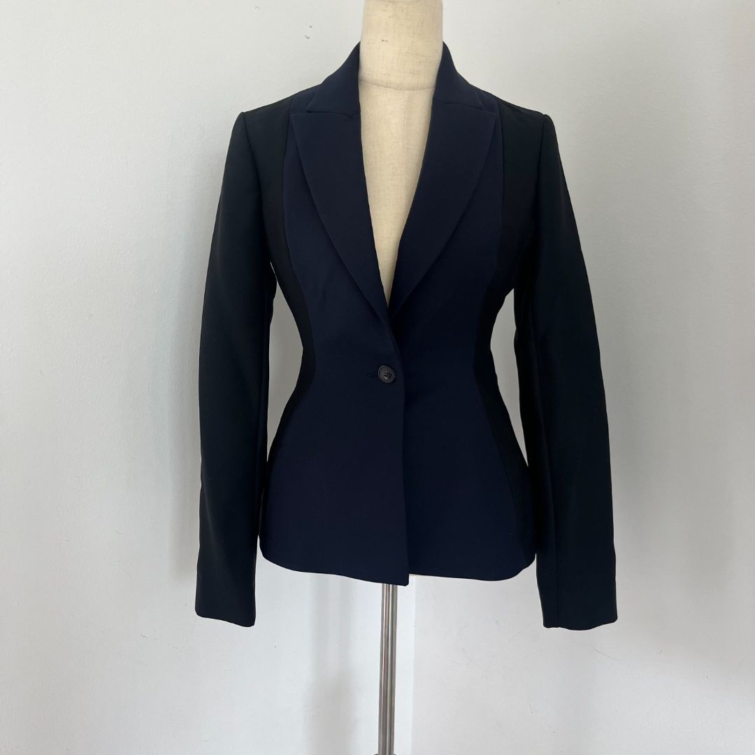 Christian Dior navy and black wool tailored suit set
