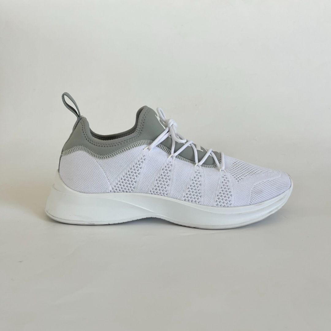 Dior B25 low top gray neoprene and white technical mesh sneakers, 42