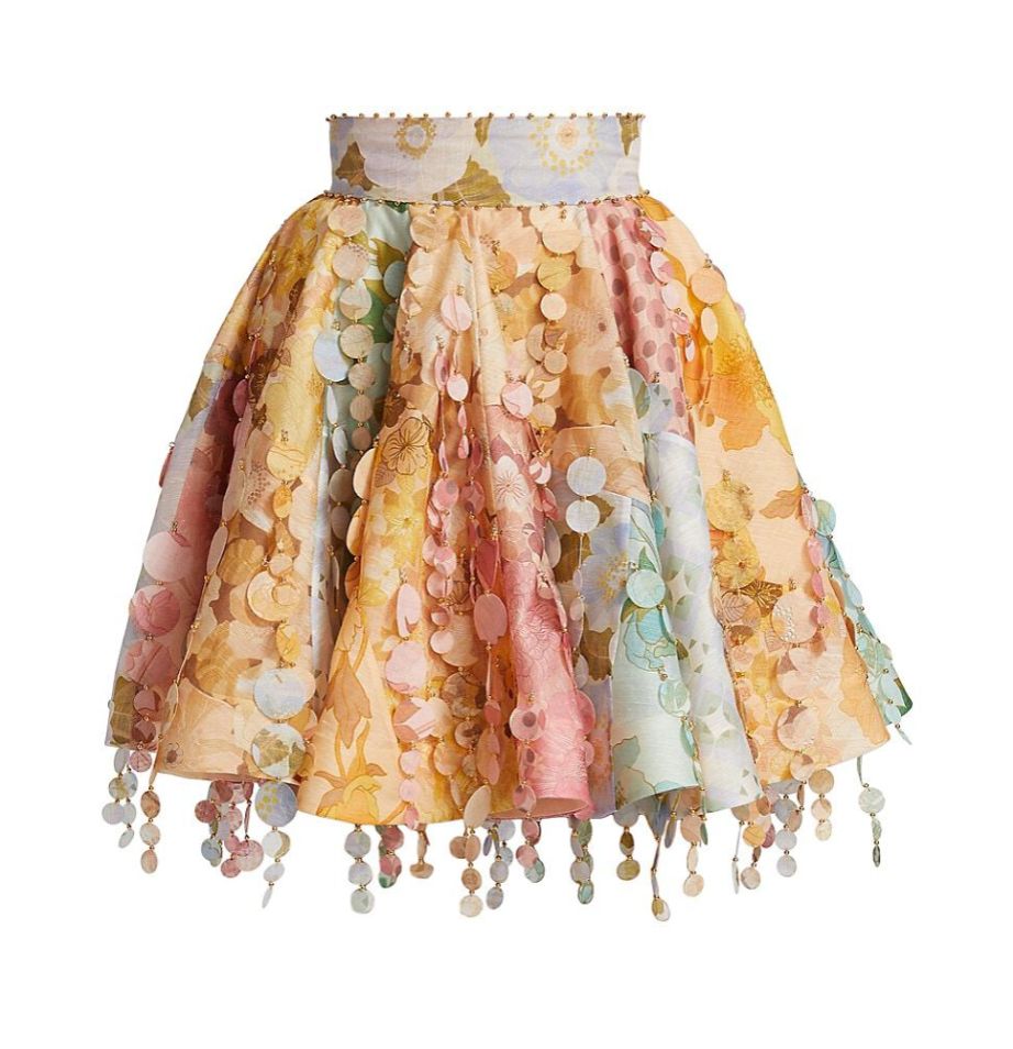 Zimmermann floral print silk blend mini skirt