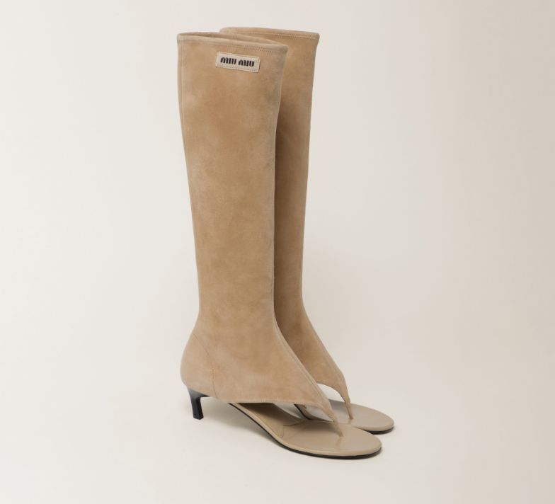Miu Miu Suede thong boots, 41