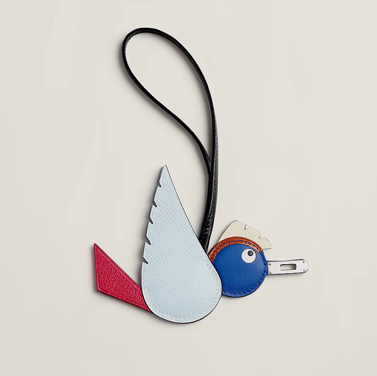 Hermes Bleu Brume Rose Mexico Bleu Royal Cuivre Nata Noir Epsom Leather Birdy Charm