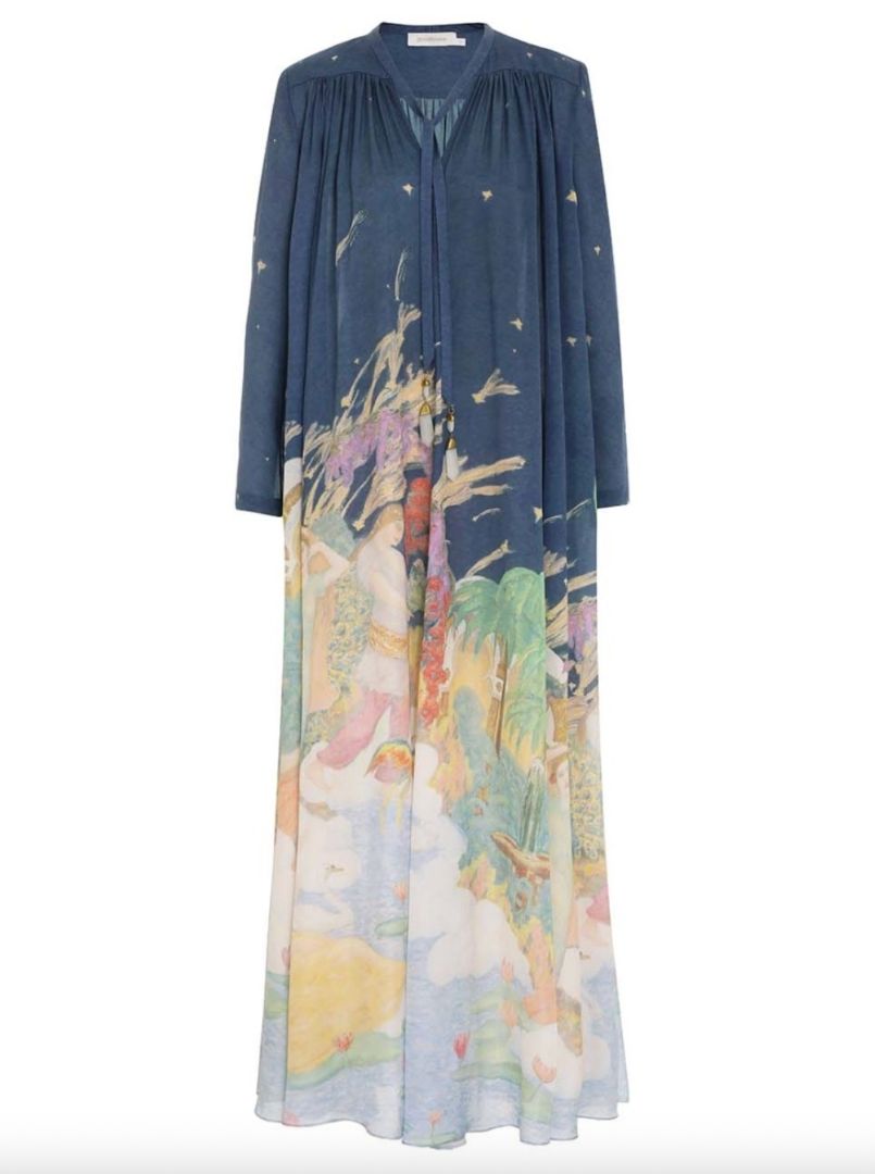Zimmermann Lyrical Sheath Maxi Dress Size 0 Multicolour Silk