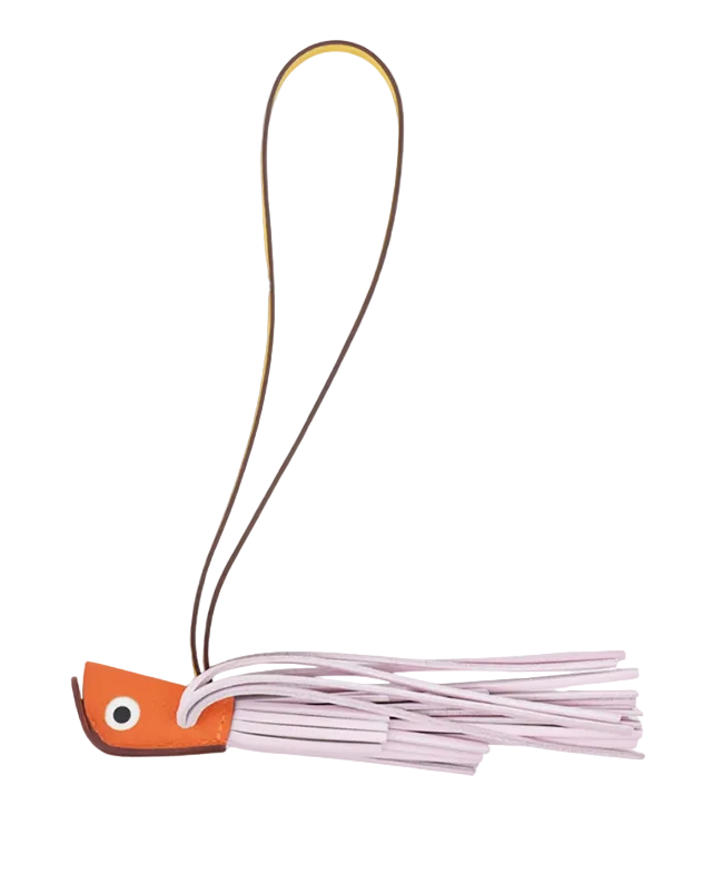 Hermès Poisson Anyo Miro/Veau Epsom Orange/Mauve Pale/Sun Bag charm