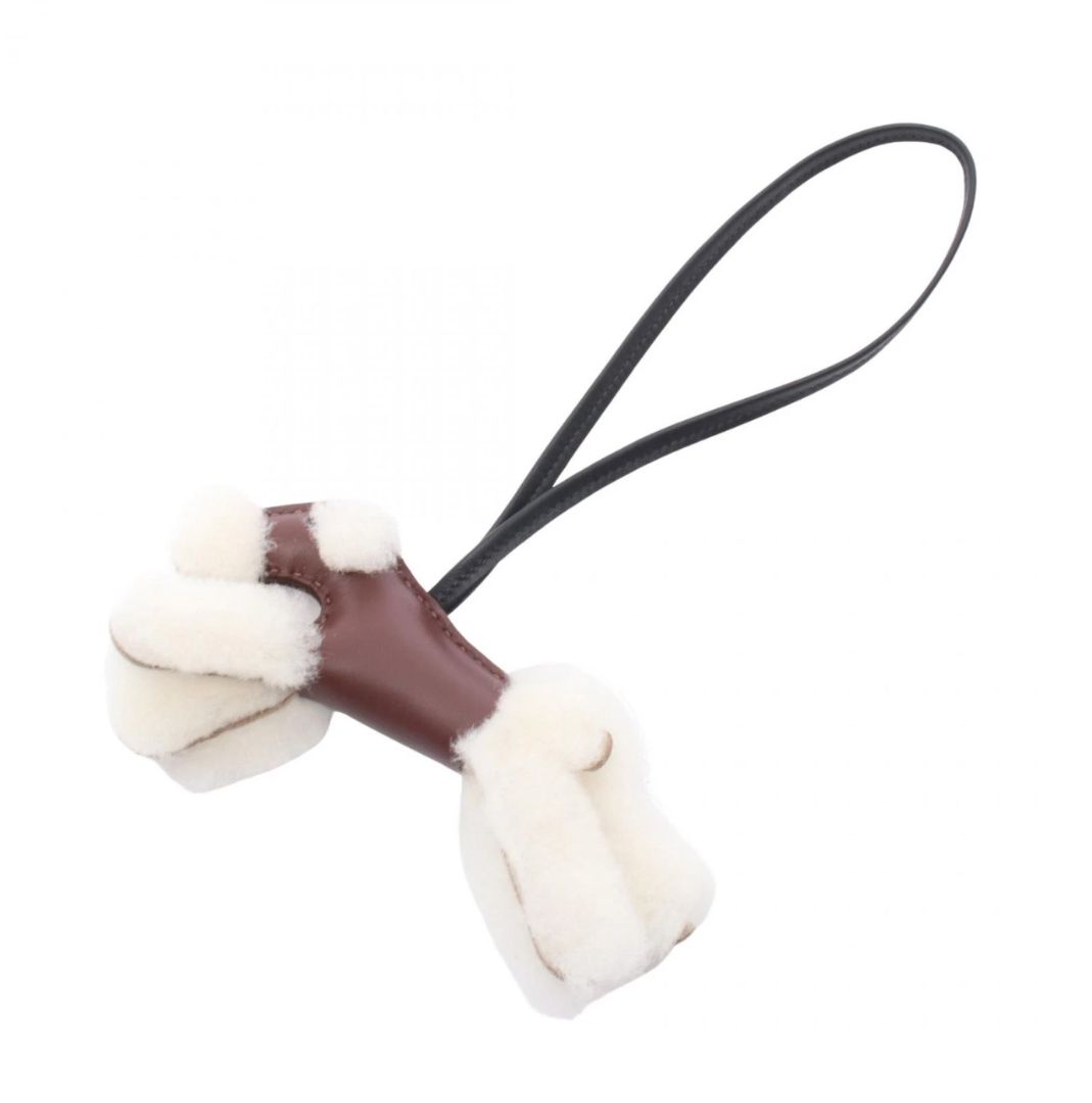 Hermès Buddy Charm Agneau milo leather Mouton Brown Black Rouge sellier