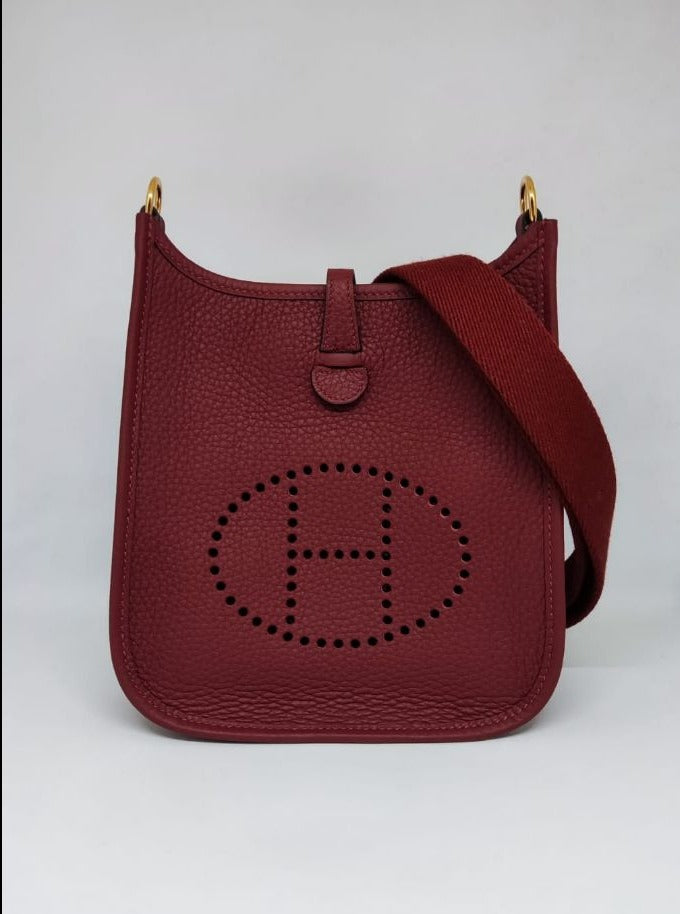 Hermès rouge H Mini evelyne crossbody bag