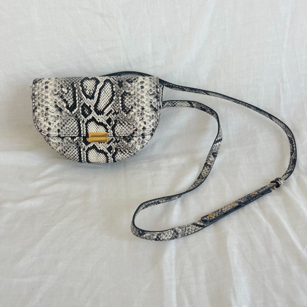 Wandler Anna Printed Leather Shoulder Bag In Python