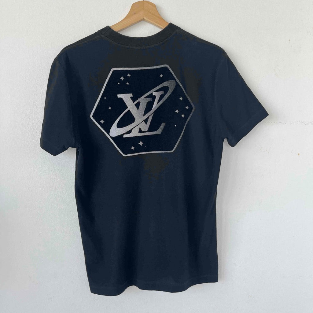 Louis Vuitton Black Cotton & Jacquard Velour Satellite T Shirt