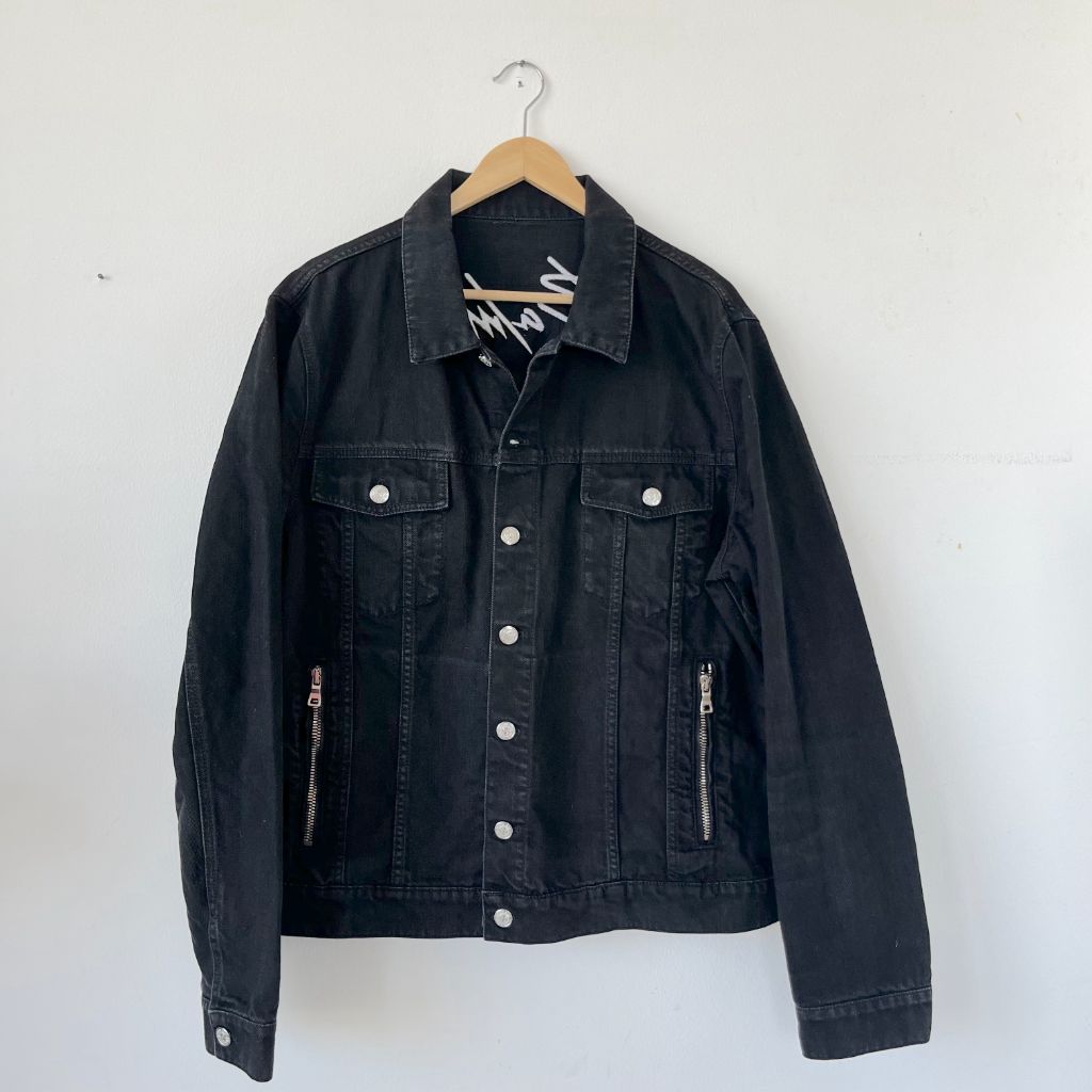 BALMAIN SIGNATURE BACK LOGO DENIM JACKET