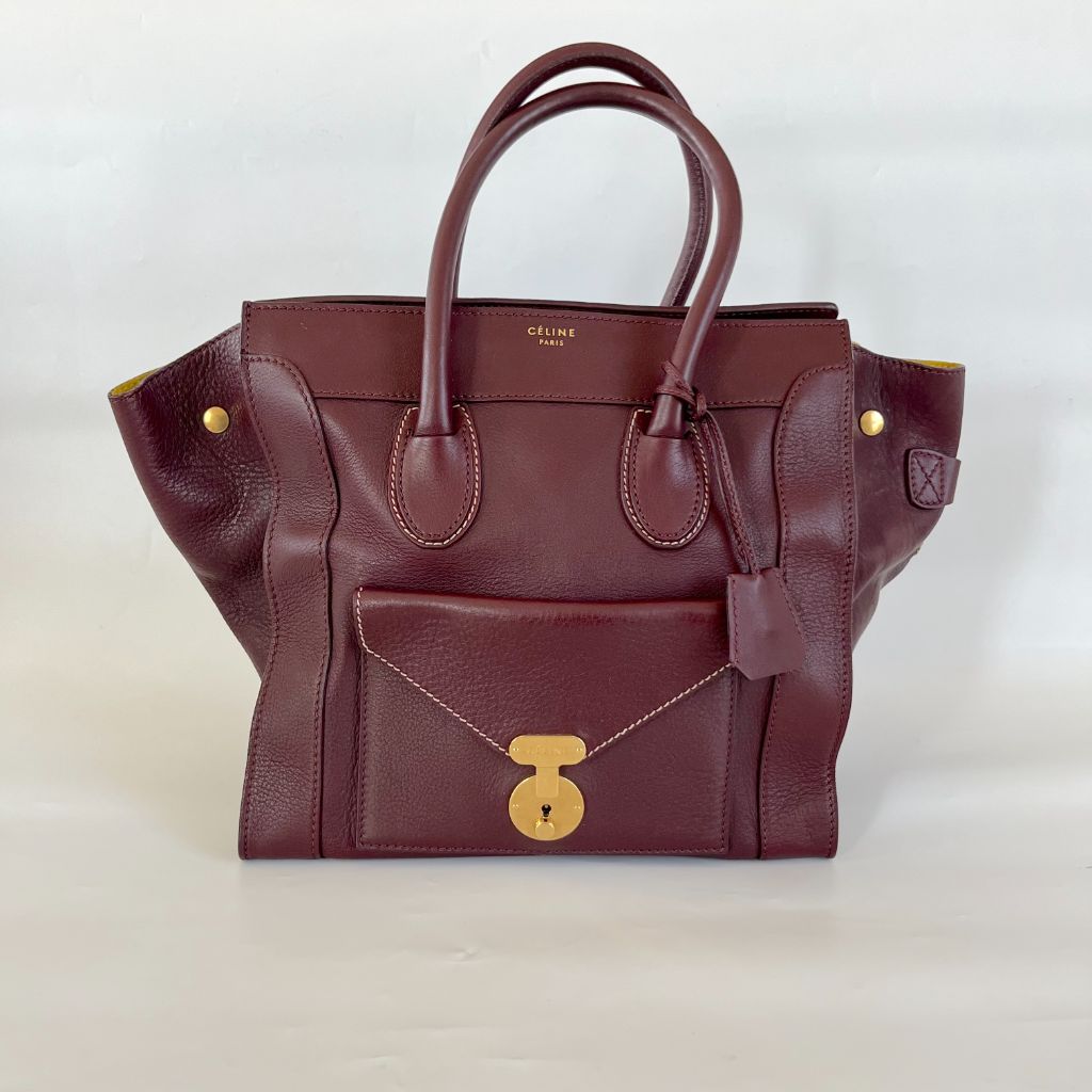 Celine burgundy leather Envelope Luggage Bag
