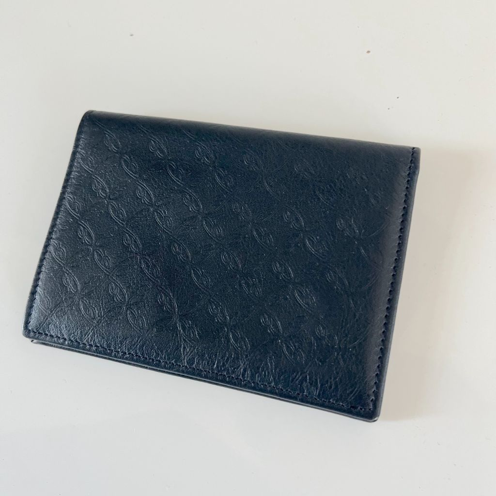 Brioni black leather flap wallet