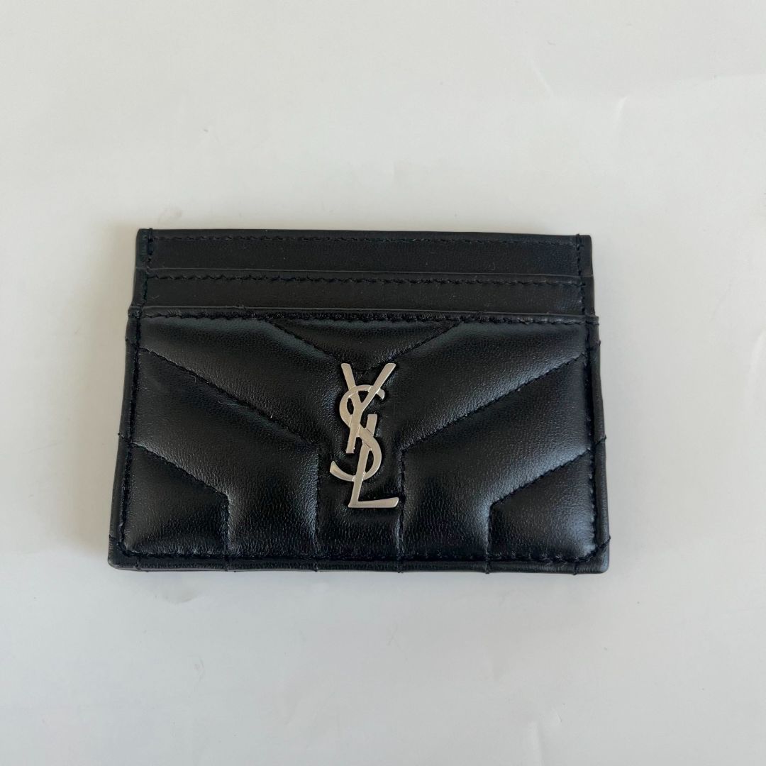 Saint Laurent Black Leather Cardholder