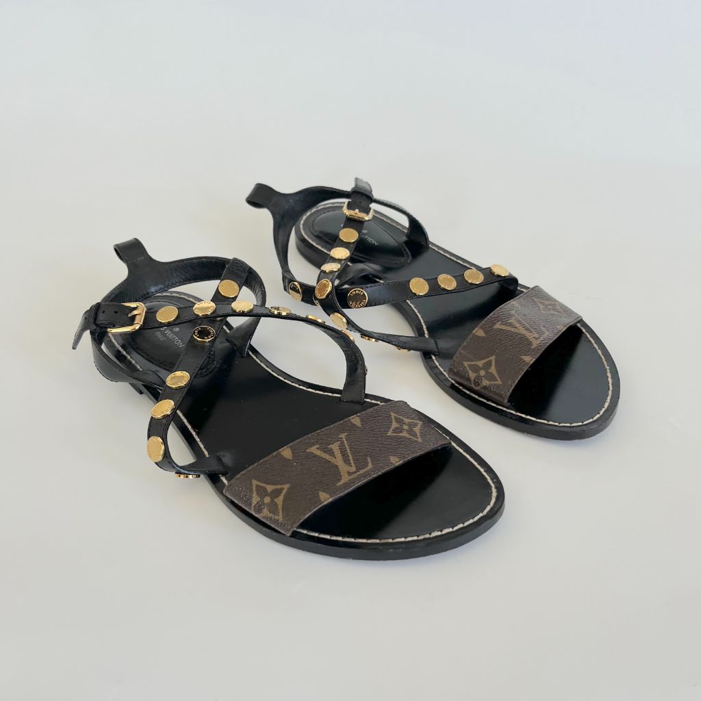Louis Vuitton monogram criss-cross sandals