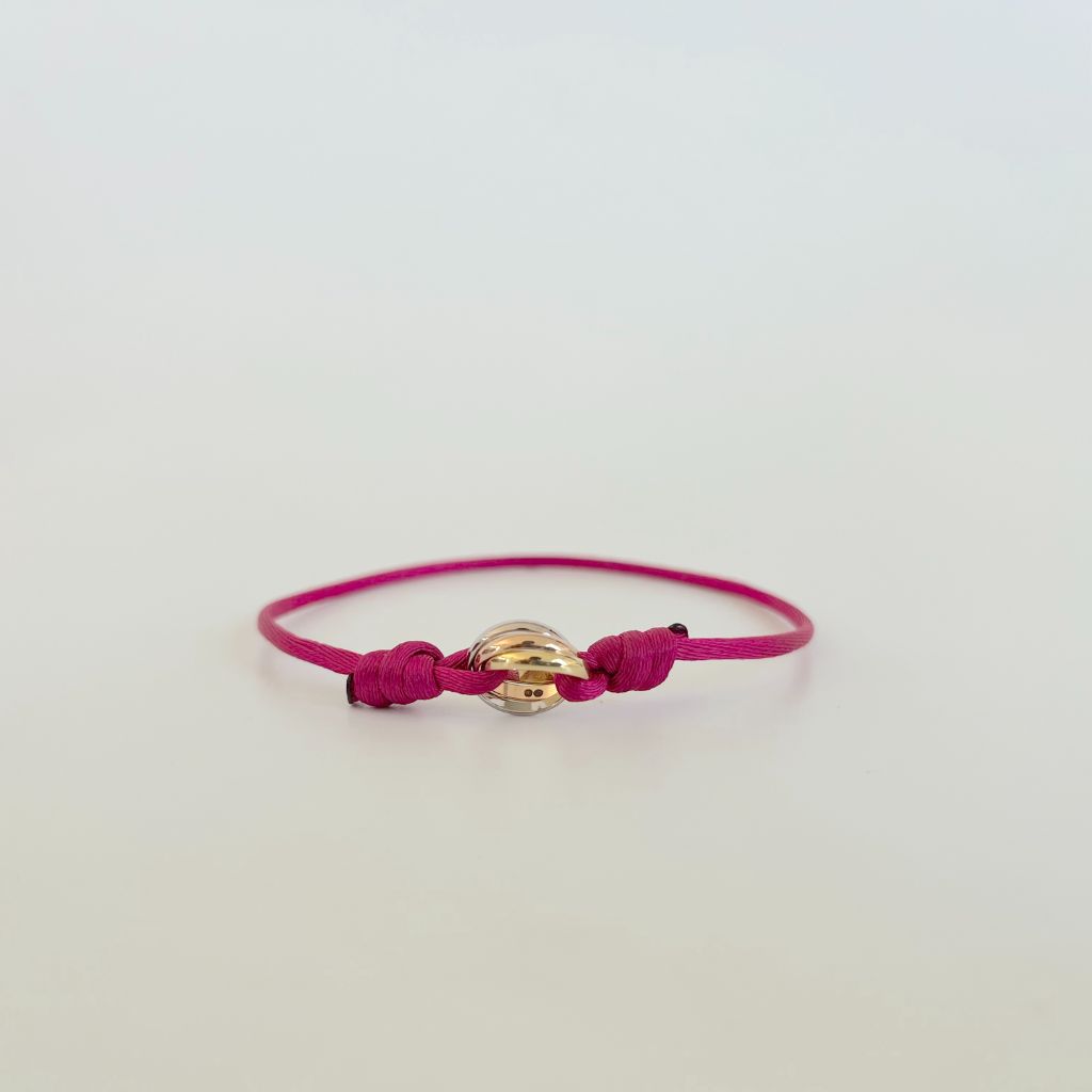 Cartier Trinity 18k Three Tone Gold Adjustable Cord Bracelet