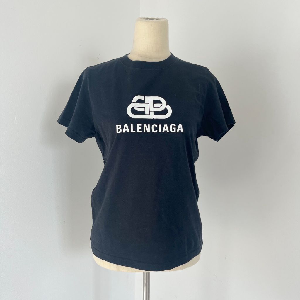 Balenciaga black t shirt with logo print