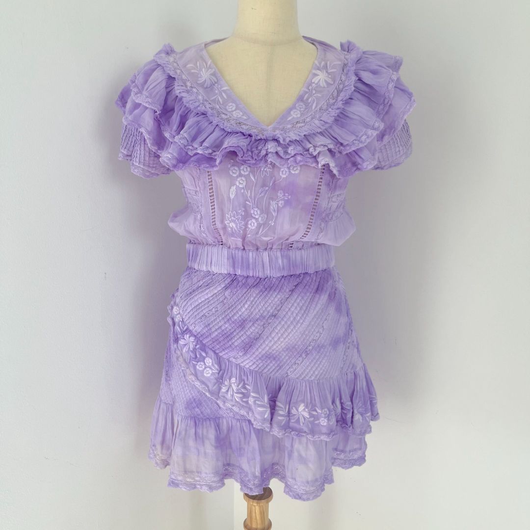 LoveShackFancy lavender mini dress