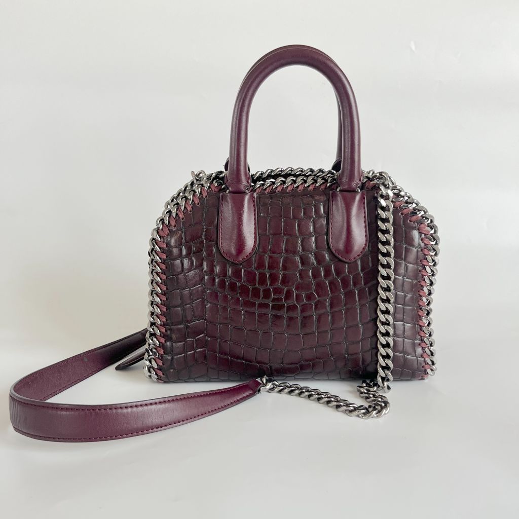 Stella McCartney Falabella Box Crocodile top handle bag
