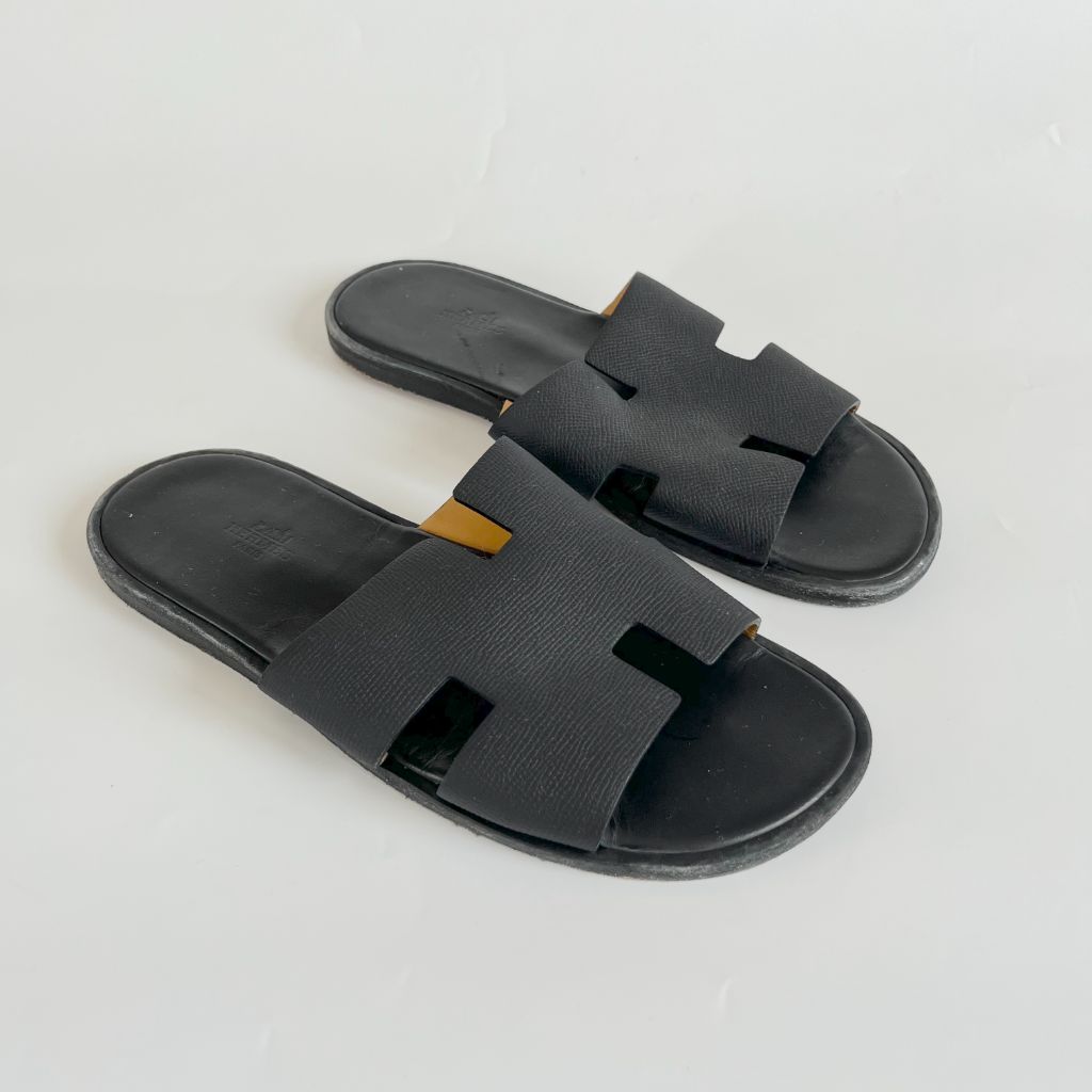 Hermes Black Leather Izmir, 40.5